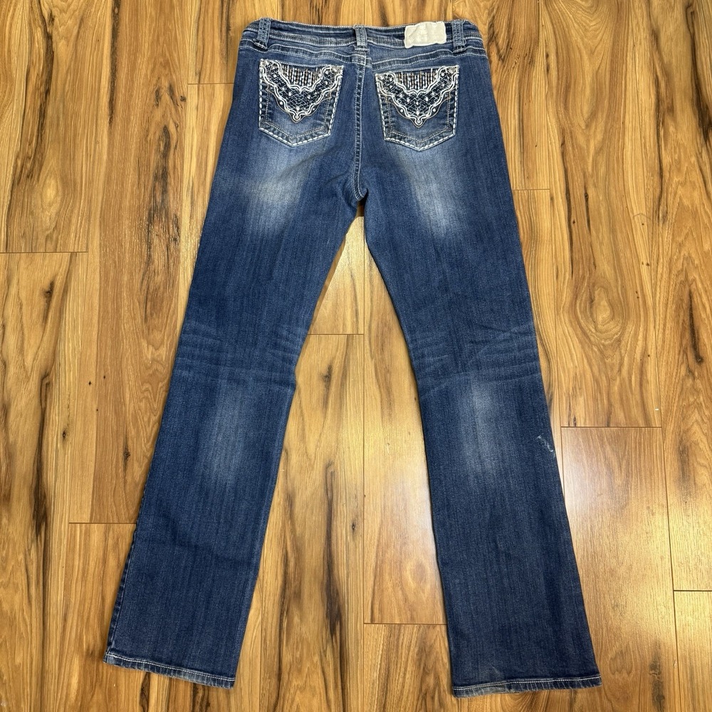 Shyanne "Anne" Sz 15/16 Bootcut Mid-Rise Jeans Bling Pockets Western Rodeo y2k